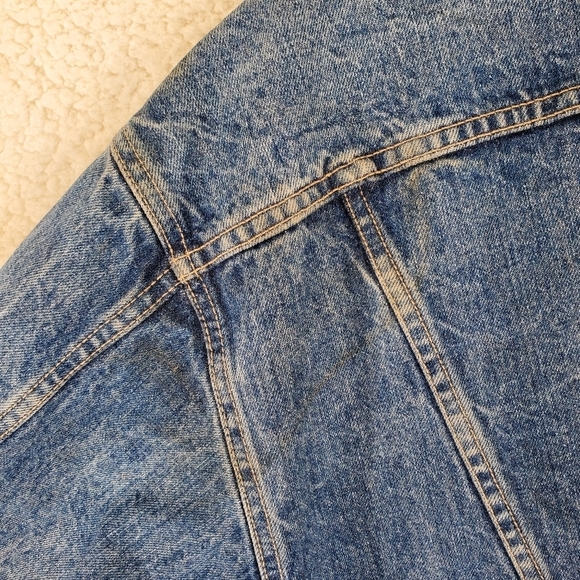 Vtg Levis Trucker Jacket Sz L Type III Blue Denim 77930-7206 Button USA Made 90s - Picture 10 of 15